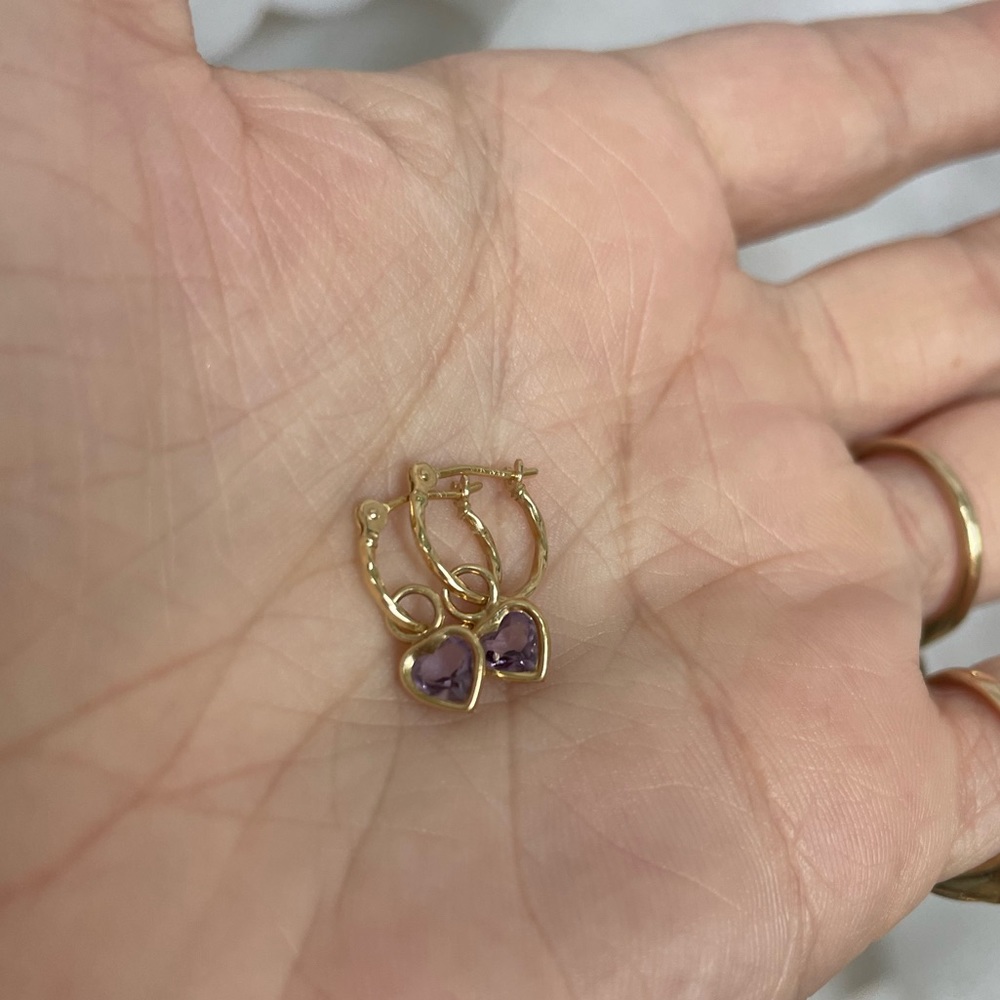 14 KT gold hoops and charms